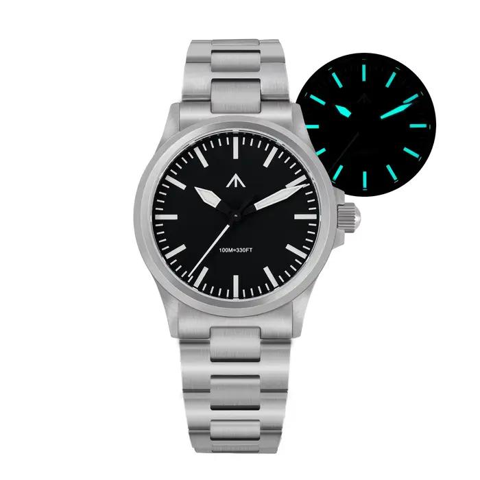 MILITADO ML18 36mm montre VH31 balayage deuxième mouvement à Quartz 316L acier saphir BGW9 Lume 100M