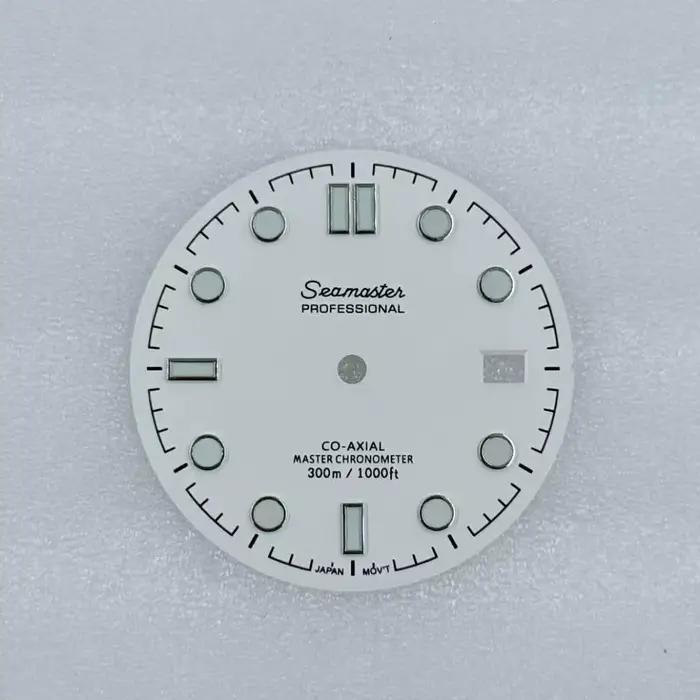 Cadran NH35 31 mm, nouveau cadran vert lumineux de style Seamaster, cadran S pour Seiko mod