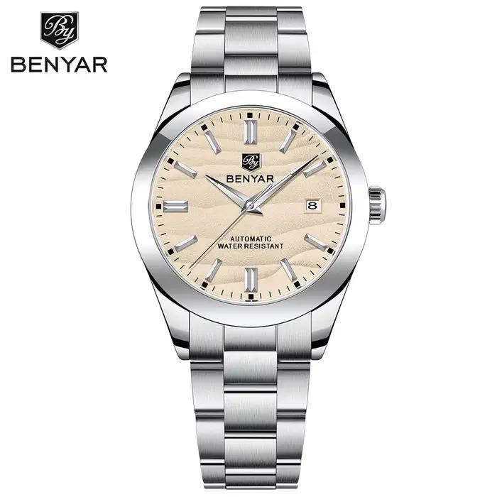 BENYAR 2024 sable Dia 40MM montre mécanique pour hommes d'affaires en acier inoxydable 316L Simple 5