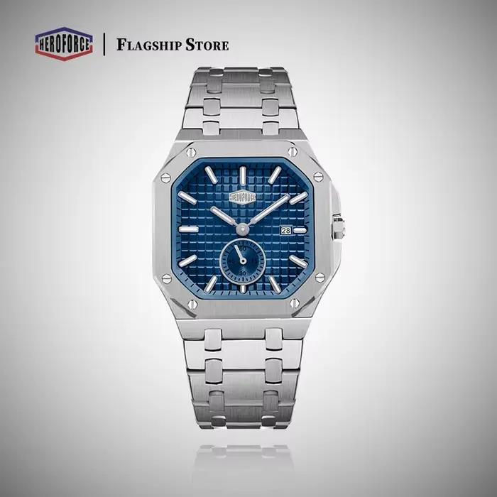 Montres-bracelets à quartz de la marque HEROFORCE, très vendues, pour hommes, luxe, lumineuses, étan