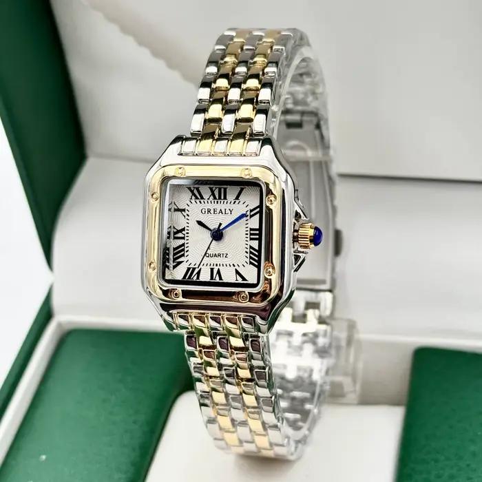 Nouvelles femmes montre lumière marque de luxe affaires or acier inoxydable dames mode montres à Qua