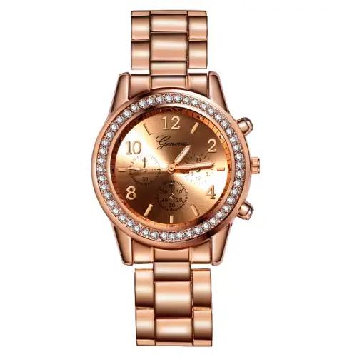 Montres pour femmes genève classique luxe Montre strass femmes montres dames mode or Montre horloge 
