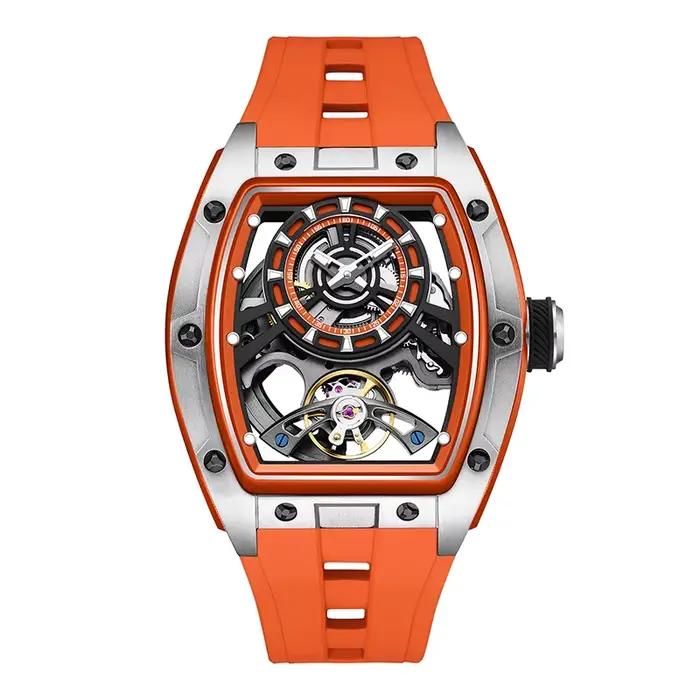 Montre automatique de Sport pour hommes, montre-bracelet mécanique étanche en acier inoxydable avec 
