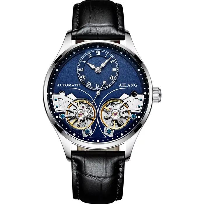 Montre à gousset — Nouvelles montres mécaniques à cadran squelette pour homme, montres Golden Bridge