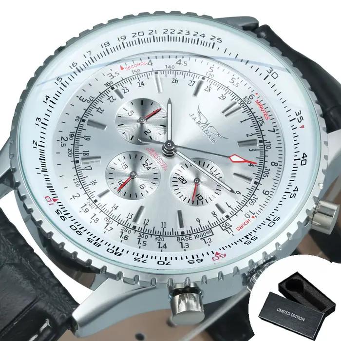 Montre automatique JARAGAR pour homme, militaire, multifonction, sous-cadrans, montres mécaniques, m