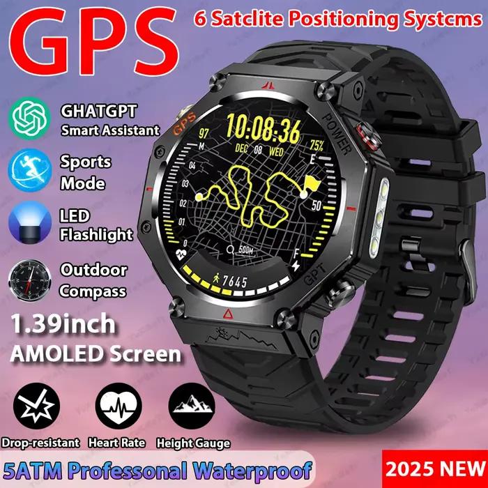 Nouveau ChatGPT AI assistant montre intelligente 5ATM étanche GPS intégré double bande GNSS boussole