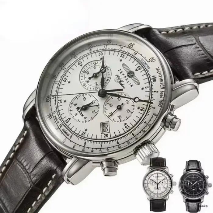 Nouvelle montre-bracelet automatique Zeppelin 2026 avec date, chronographe à trois aiguilles, multif