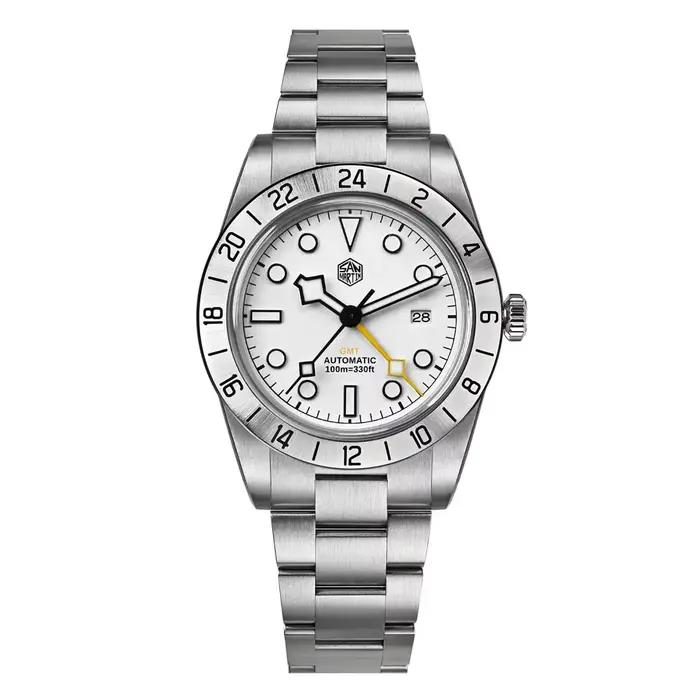 San Martin – montre mécanique automatique pour hommes, 38.3mm BB GMT Hangzhou 6460, sport, saphir, l
