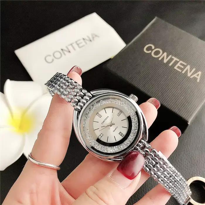 Nouvelle montre pour femmes haut de gamme de luxe en acier inoxydable cadran strass montre-bracelet 