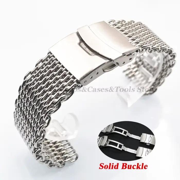 Bracelet de montre requin 4.0mm d'épaisseur pour Seiko pour Omega 18mm 20mm 22mm 24mm bracelet en ac