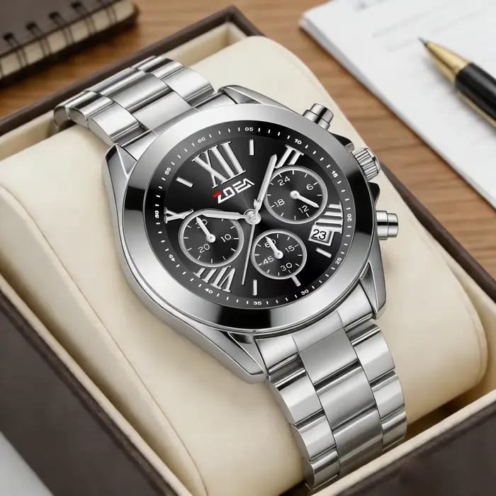 Montre de sport pour femme ZOEA ESS1252, bracelet en acier massif, étanche 30M, avec affichage de la