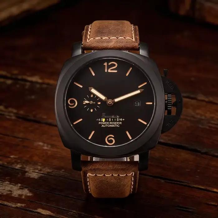 Montre mécanique automatique pour homme de haute qualité 49 mm, mouvement ST2533, cadran lumineux, m