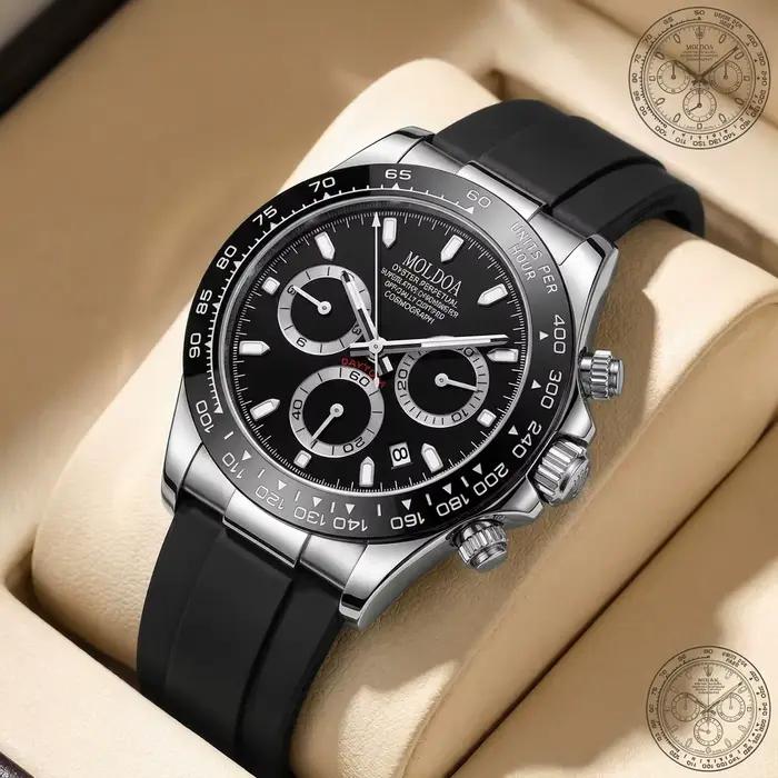 Montre à quartz minimaliste pour homme, argent, noir, tendance, multifonction, haut de gamme, calend