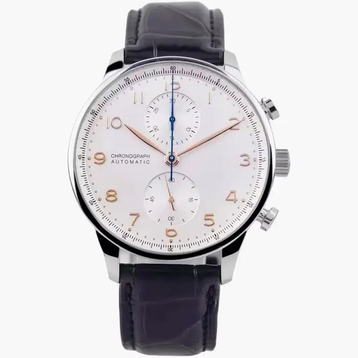 Montres mécaniques automatiques de luxe améliorées, chronographe de style ancien, aiguilles super lu