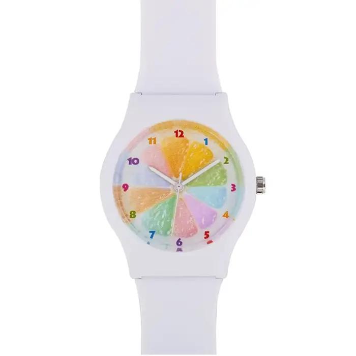 Montre de sport transparente à cadran orange coloré pour femmes, montres simples pour dames et fille