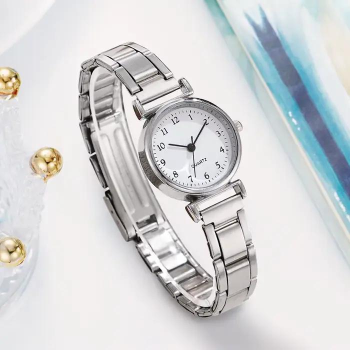 Montre-Bracelet en argent pour femmes, petit cadran, montre-Bracelet de luxe pour dames, en acier, é