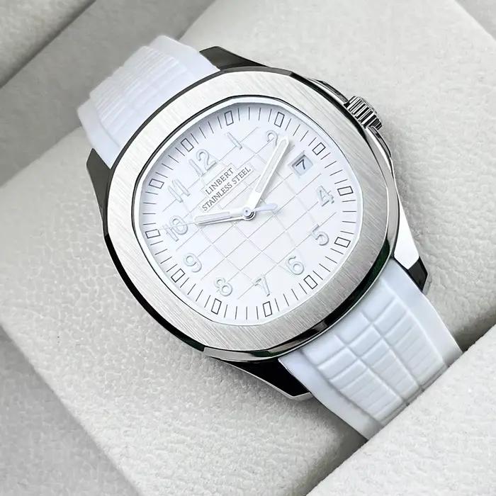 2024 LINBERT nouvelle montre mécanique automatique PATEK montre pour hommes en caoutchouc blanc étan