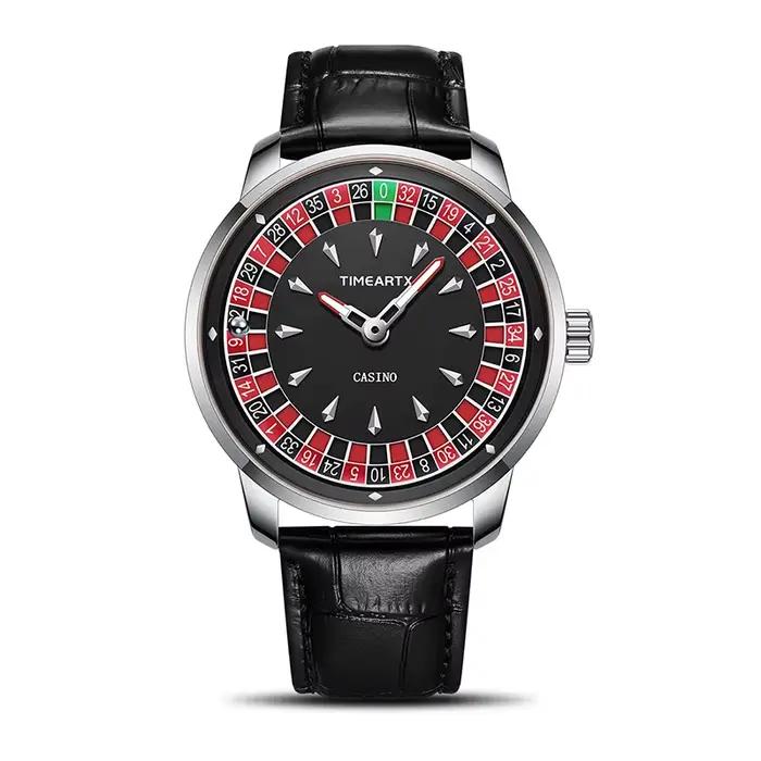 Montre pour homme TIMEARTX, nouveau design européen, roulette, jeu de poker, mouvement à quartz, aci