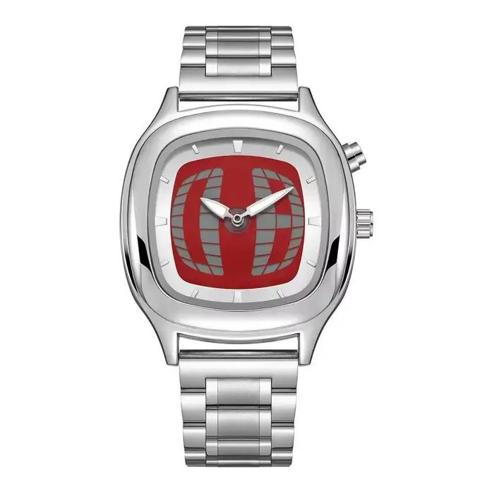 Montre à quartz carrée pour hommes, nouvelle collection Y2K, double affichage, cadran lumineux, étan