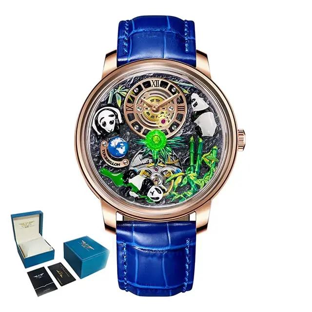 PINDU – montre panda pour hommes, haut de gamme et élégante, personnalisée, étanche, entièrement aut