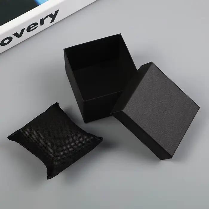 Boîtes d'emballage et d'affichage de montres, boîtes noires cadeaux, boîtes décoratives en papier po