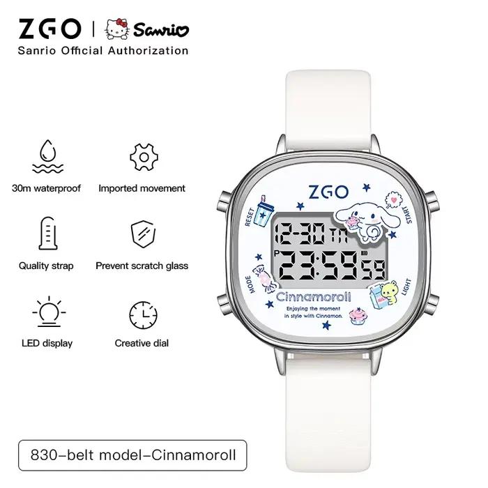 ZGO X Sanurgente Hello Kitty-Montre numérique pour enfants, étanche, LED, électronique, pour écolier