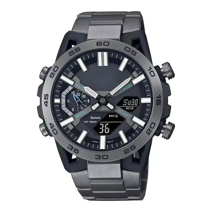 Montre de course multifonction à double affichage avec grand cadran et bracelet en acier |   Montre 