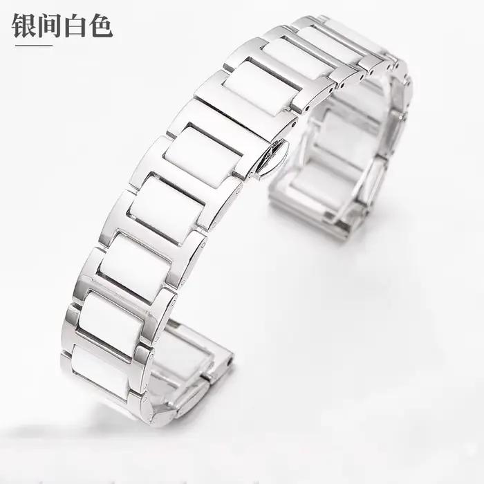 Bracelet de montre en céramique et acier inoxydable, 12 13 14 15 16 17 18 19 20 22, bracelet de mont