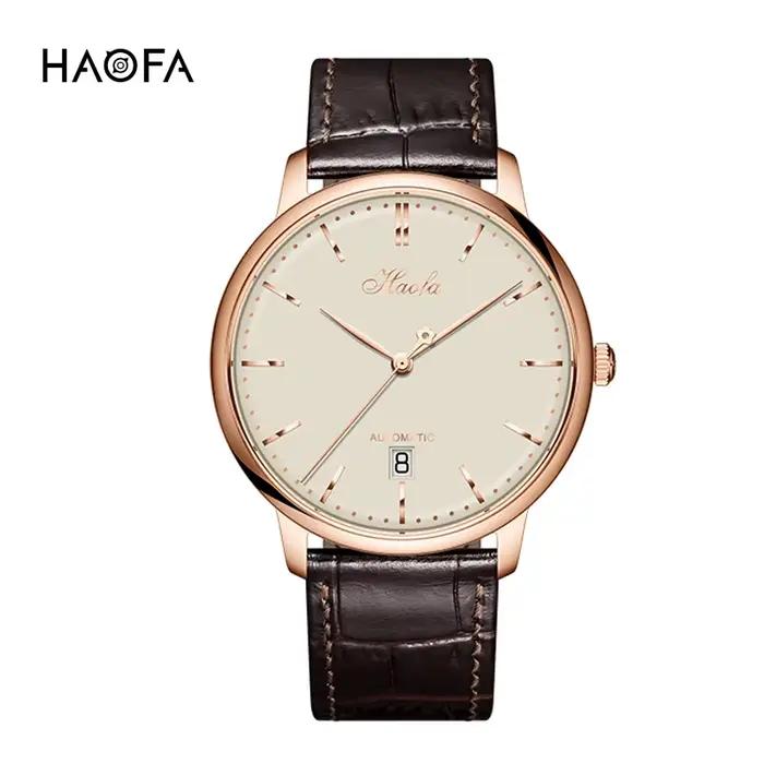 Haofa-Montre d'affaires mécanique automatique pour homme, saphir, mouvement automatique, montres ult