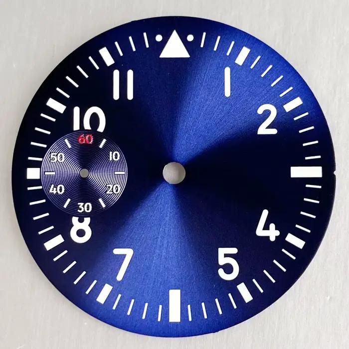 Tandorio – boîtier de montre en verre saphir, nouveau style pilote, 42mm, avec cadran bleu/noir/vert