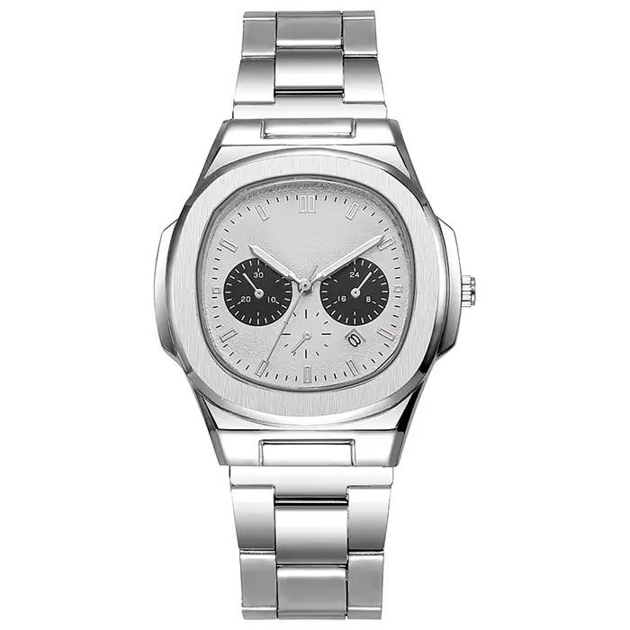 Montre de luxe style Nautilus - Bracelet en acier 4 couleurs, chronographe, sous-cadran, montre-brac