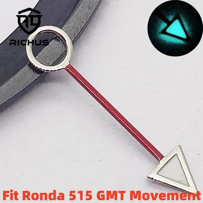RICHUS Ronda 515 GMT aiguilles de montre bleu vert lumineux ajustement Ronda 515 GMT mouvement montr