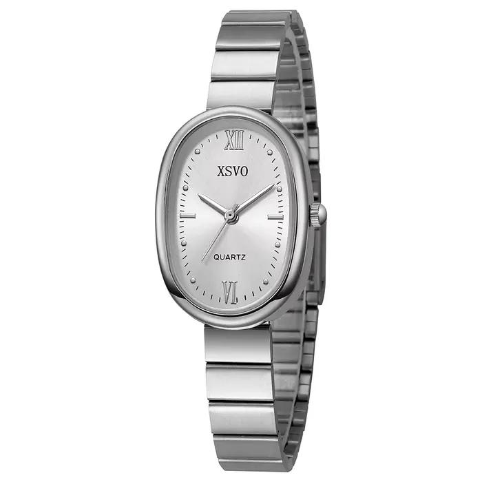 Montre élégante ovale pour femme, bracelet en acier inoxydable, plusieurs couleurs de cadran, montre