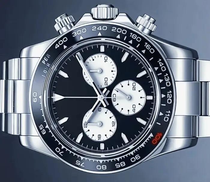 Nouvelle montre mécanique chronographe sportive en acier inoxydable pour hommes 2026, verre saphir a
