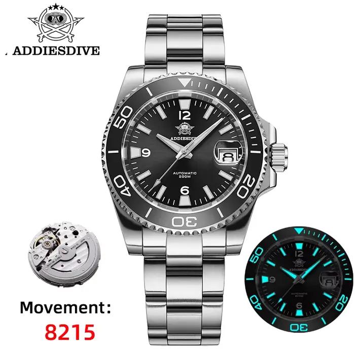 ADDIESDIVE nouvelle montre de plongée cadeau hommes 8215 automatique saphir AR revêtement verre céra