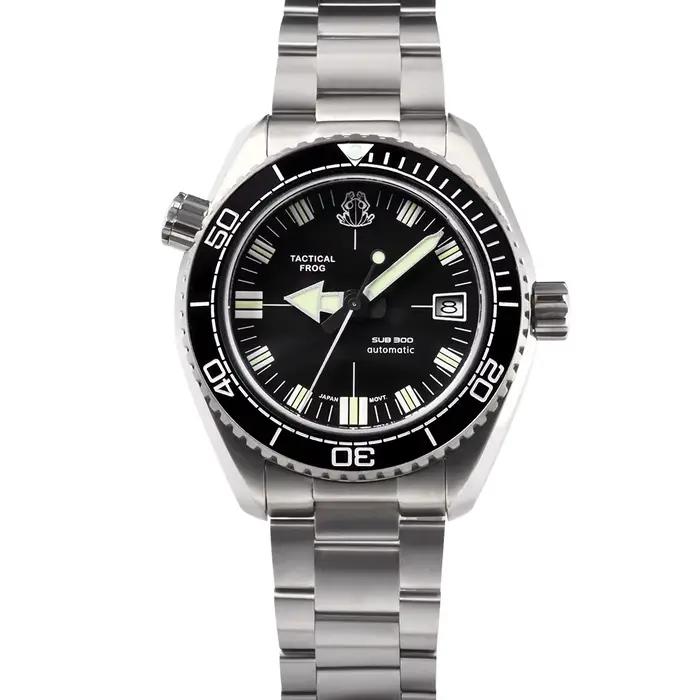 Montre de luxe tactique Frog 41MM pour hommes, mouvement mécanique automatique NH35A, titane saphir,