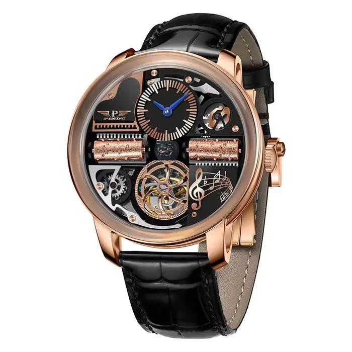 Pindu – montre mécanique pour hommes, série boîte à musique, montre de Sport européenne entièrement 