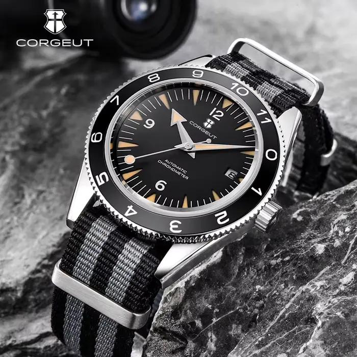 Montre japonaise lumineuse automatique pour hommes, verre saphir 41MM, étanche à 100m, bracelet en N