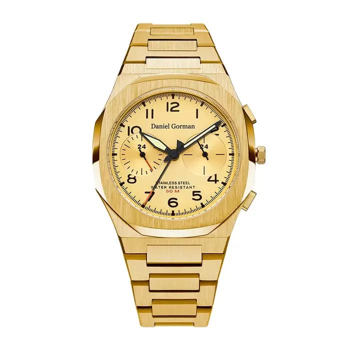 Montre mécanique classique pour hommes, avec boîtier en acier inoxydable de haute qualité, résistant