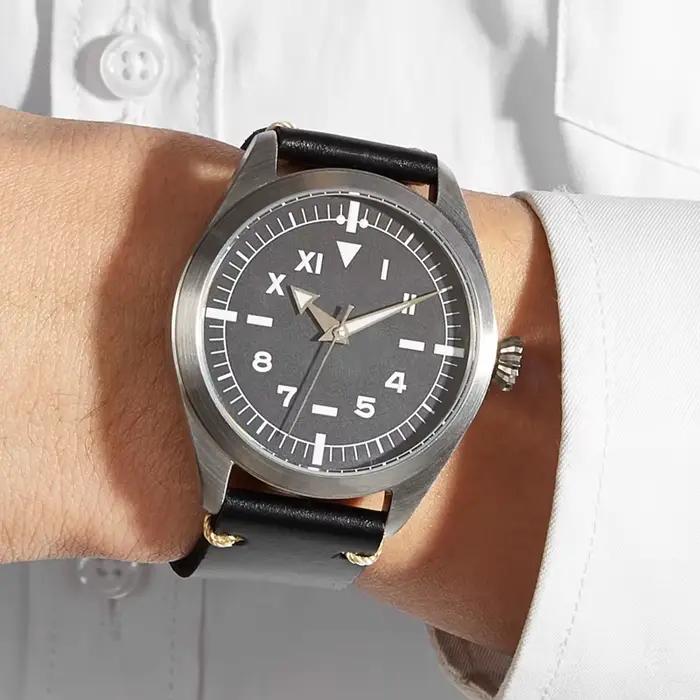 Montre à cadran californien pour hommes, mouvement mécanique, montre-bracelet automatique, horloge d