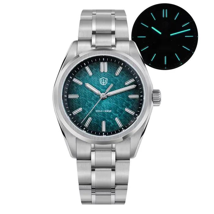 Dives de garde WD0003B ‌ Montre à cadran Aventurine VH31, mouvement de balayage, cristal saphir lumi