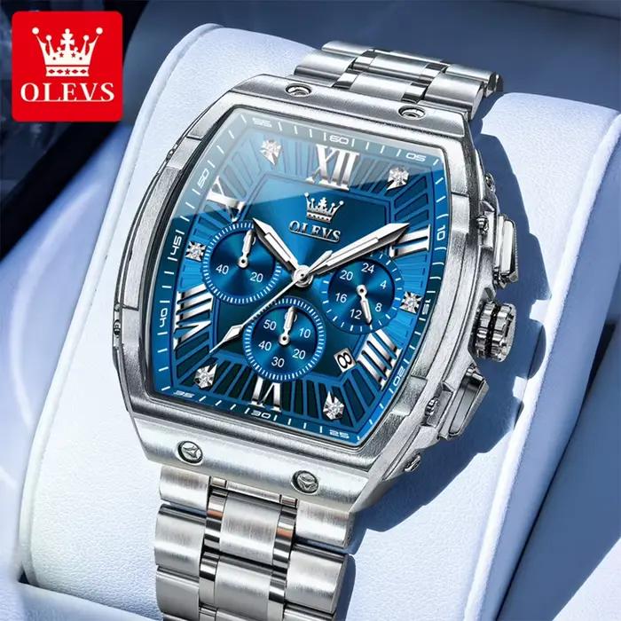 Montre à quartz pour homme OLEVS 5639, luxe, tonneau, date automatique, affaires, lumineuse, étanche