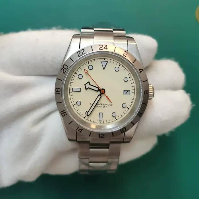 Montre analogique à Quartz pour hommes, saphir, acier inoxydable, mouvement à Quartz japonais, natat