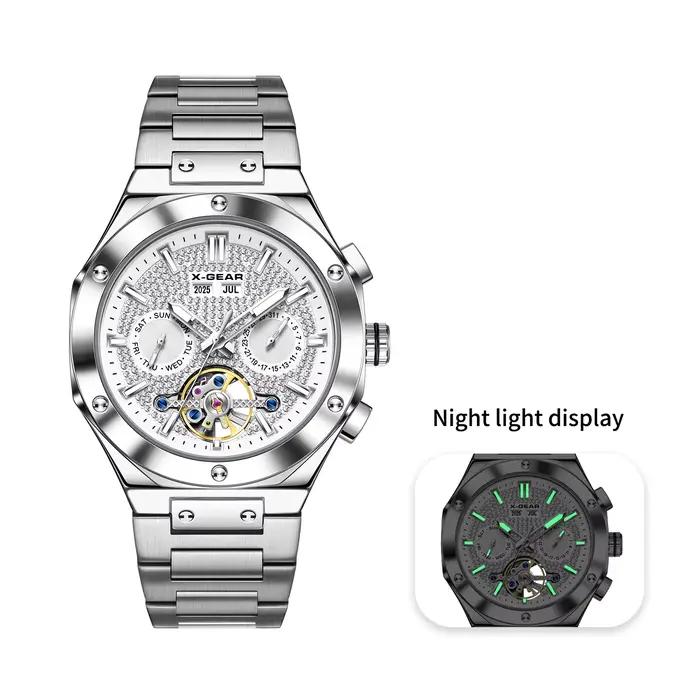 Montre mécanique automatique pour homme, tourbillon, étanche, lumineuse, montre de luxe