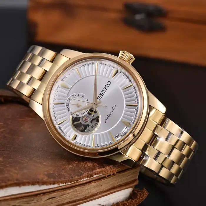 Nouvelle montre mécanique pour homme et femme de Seiko, bracelet classique décontracté en acier inox