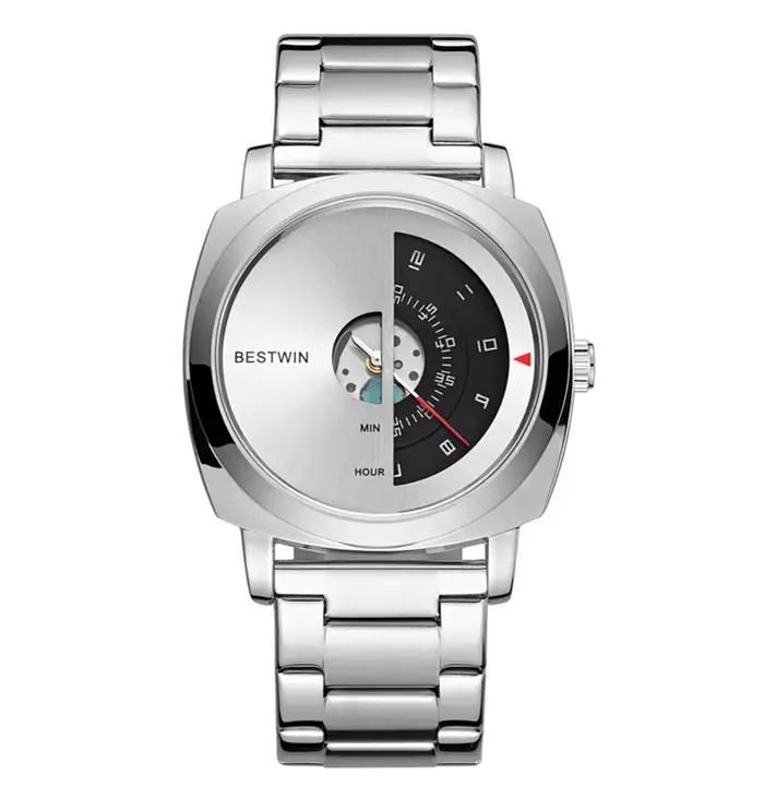 UTHAI-Montre à quartz étanche pour homme, pointeur personnalisé, bracelet en acier allié, mode loisi