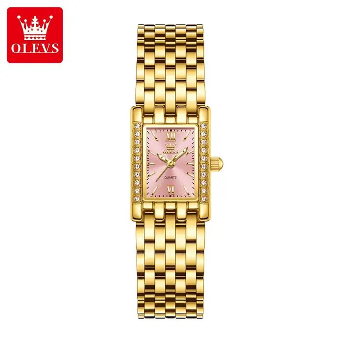 OLEVS femmes montres de luxe doré en acier inoxydable femme montre étanche classique mode montres à 