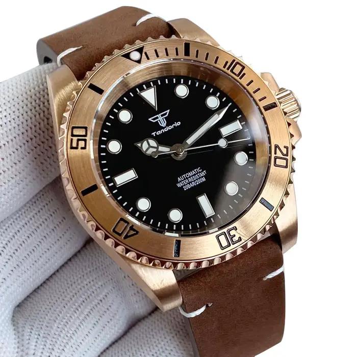 Montre automatique pour homme Tandorio Real CUSN8 avec boîtier en bronze, mouvement japonais NH35/PT