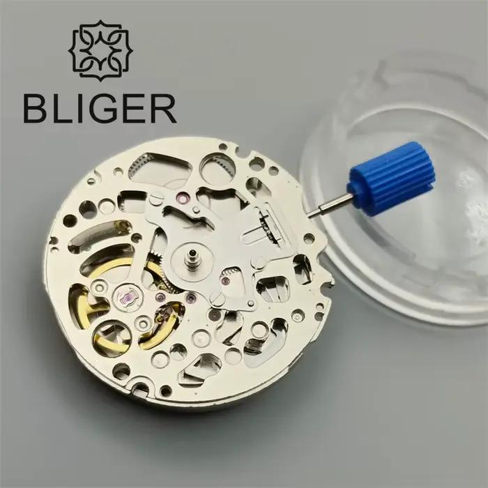 BLIGER-Montre mécanique automatique pour homme, pièces de rechange, mouvement creux, ajustement de h
