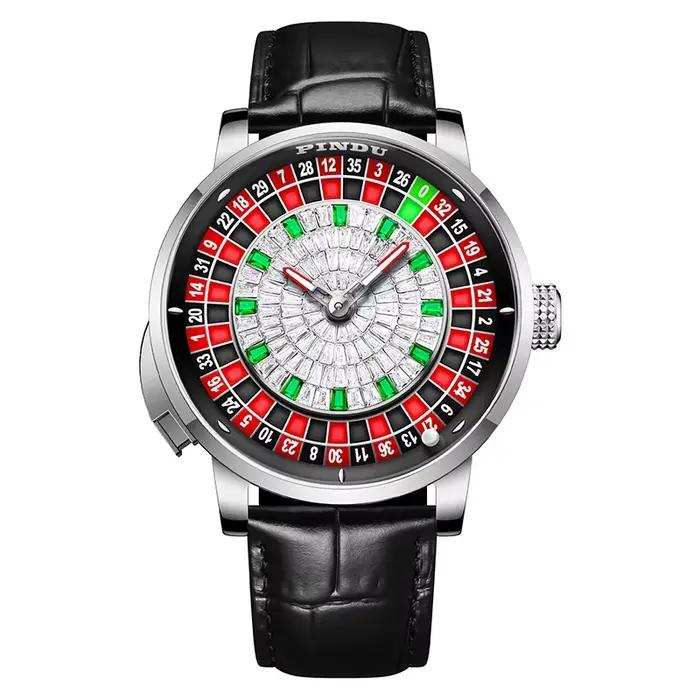 Montre mécanique pour hommes, série Player, cadran de jeu de Roulette européenne, mouvement automati